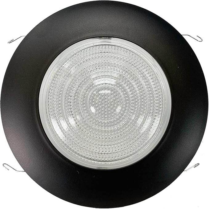 White Metal Shower Can Light Trim with Fresnel Glass for Wet Locations (White, 1-Pack)