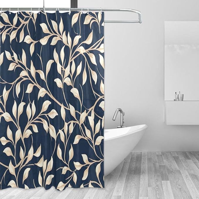 Burbuja shower curtain for bathroom elegant leaves waterproof washable shower bath curtain (similar to stock photo)