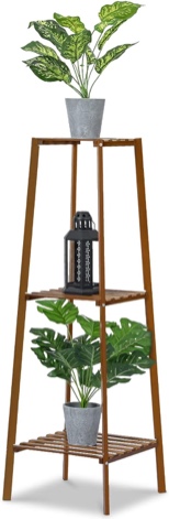 Magshion Bamboo Tall Plant Stand Indoor Outdoor 3-Tier Pot Holder Small Space Flower Shelf Rack Corner Plant Shelf Flower Stands for Living Room Balcony, 39 Inch