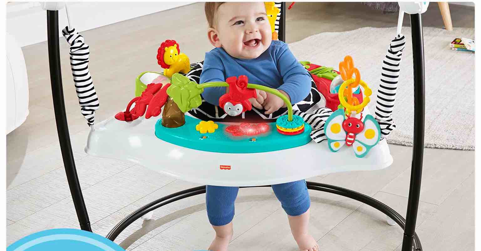 Fisher-Price Baby Bouncer Animal Wonders Jumperoo Activity Center With Music Lights Sounds And Developmental Toys