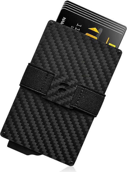 FIDELO Men's Minimalist Wallet RFID Blocking Unisex Clip Wallet,dark brown