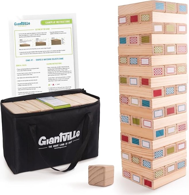 Giantville Giant Tumbling Timber Toy - Premium Pine Wood Life-Size ...