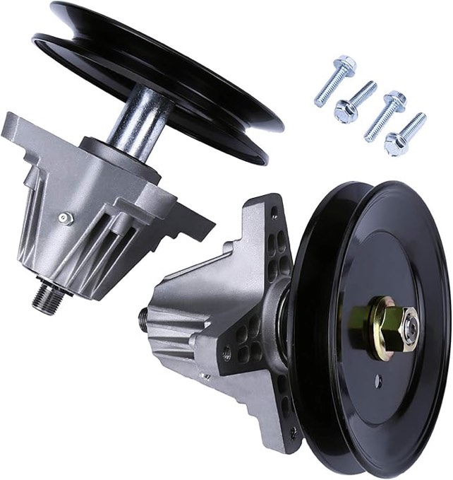 Replacement Lawn Mower Spindle Assembly with Pulley Set of 2 - Compatible with Cub Cadet, Troy-Bilt, MTD 42 Inch Deck - Replaces 918-04822B, 618-04822, 618-04822A, 618-04822B, 918-04889, 91804889A