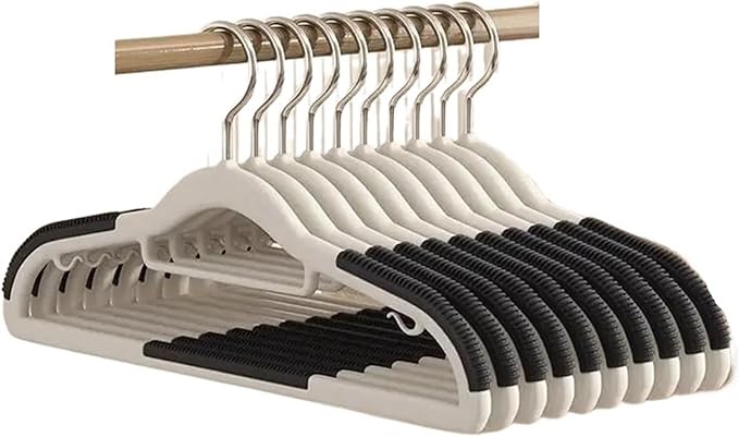 24 GIANT TUBULAR PLASTIC HANGERS WITH GREY GRIPS 