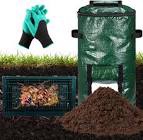 Thyle 3 Pcs In Ground Worm Composter Outdoor Farm Compost Bin Bag Effectively Reduce Food Waste Composting Systems for Raised Garden Beds, Effective Composting to Feed Living Plants with Gloves