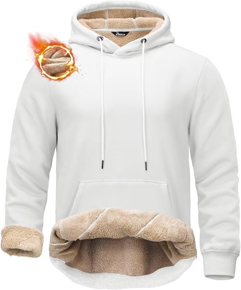 Pudolla Men's Sherpa Hoodie Pullover Winter Thick Warm Fleece Lined Hoodies Athletic Sweatshirts with Kangaroo Pouch Pocket