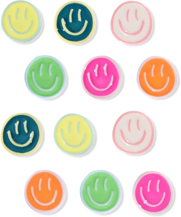 12Pcs Fridge Magnets Cute Refrigerator Magnets, Colorful Magnets for Whiteboard Cabinet Locker, Resin Smile Face Decorative Magnets for Classroom Kitchen Office