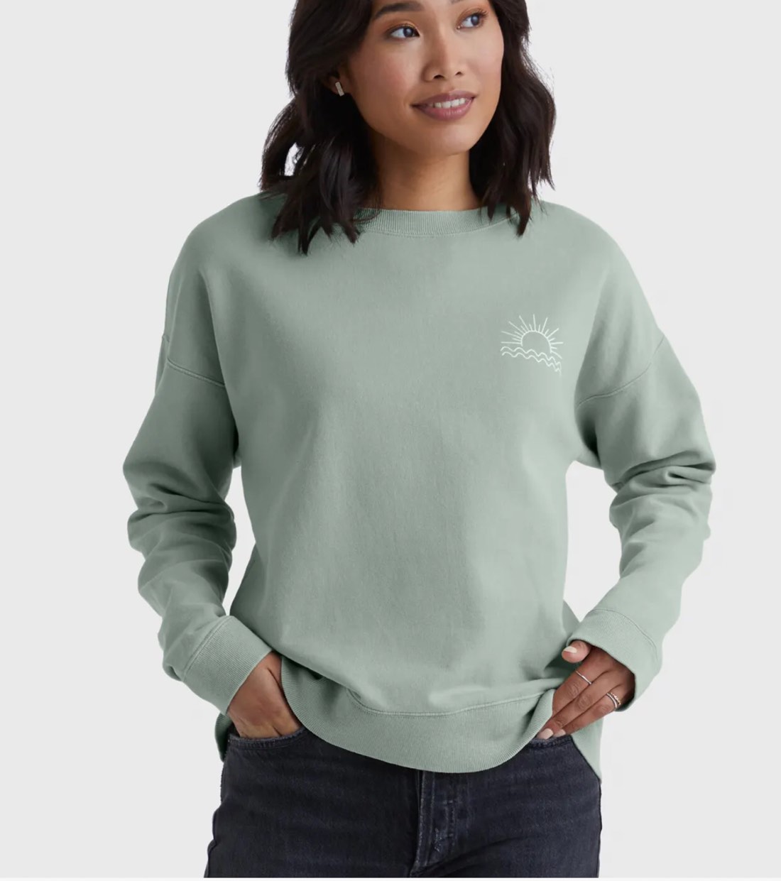 Hanes Women's Garment Dyed Fleece Sweatshirt, C’est La Vie ( SIZE M )