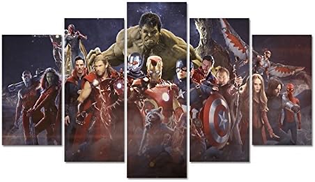 ( similar imagen ) LMPTART(TM Framed 60x32inches Print 5 panels Avengers Infinity War Superhero Marvel Comics movie poster canvas wall art painting for children Kids Decor Home Decor Wall Art picture ready to hang Click image to open expanded view LMPTART(TM Framed 60x32inches Print 5 panels Avengers Infinity War Superhero Marvel Comics movie poster canvas wall art painting for children Kids Decor Home Decor Wall Art picture ready to hang