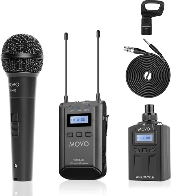 Movo Wth8 48-channel Uhf Wireless Handheld Microphone With Integrated Transmitte
