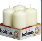 BOLSIUS Ivory Pillar Candle Set of 4 pcs