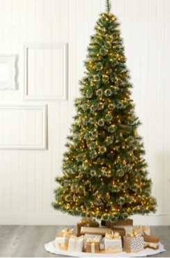 Nearly Natural 9' Slim Snow Tip Pine Artificial Christmas Tree Prelit with LED Lights( 42 IN DIA X 84 INH 1.06mx  2.13m )