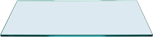 Spancraft Glass Peacock Glass Shelf, Brushed Steel, 8 x 18 Brushed Steel 8" x 18"