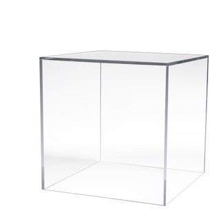 AdirOffice 12" x 12" Acrylic Ballot Box Donation Box with Easy Open Rear Door - Durable Acrylic Box with Lock - Ideal for Voting, Charity & Suggestion Collection - Clear