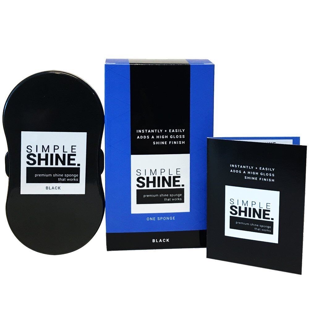 Simple Shine Black Shoe Shine Sponge - Instant Shine for Leather, Patent,...
