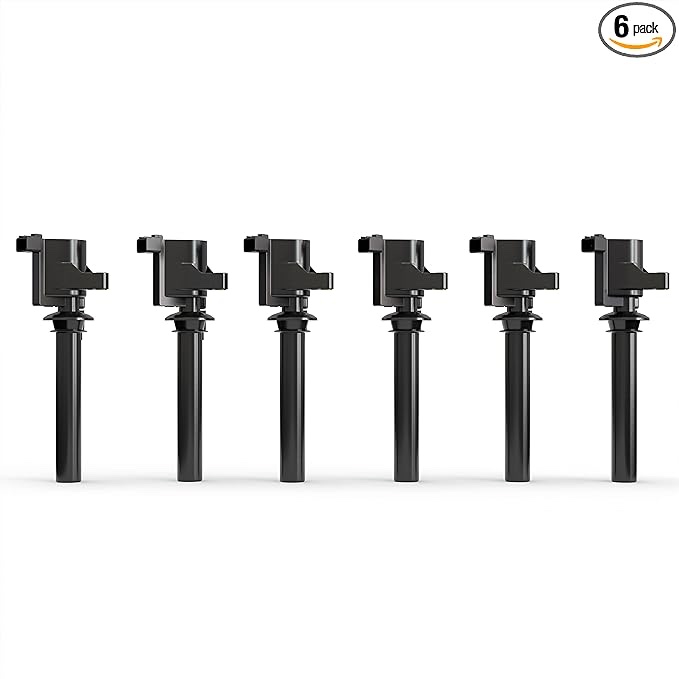 Ignition Coil Pack Set of 6 - Compatible with Ford, Mazda, Mercury 3.0L V6 Models - Replaces 18LZ-12029-AB, 18LZ-12029-AA, 2M2Z-12029-AC, DG500, DG513 - Fits 01, 02, 2003, 2004, 2005 Escape, Taurus