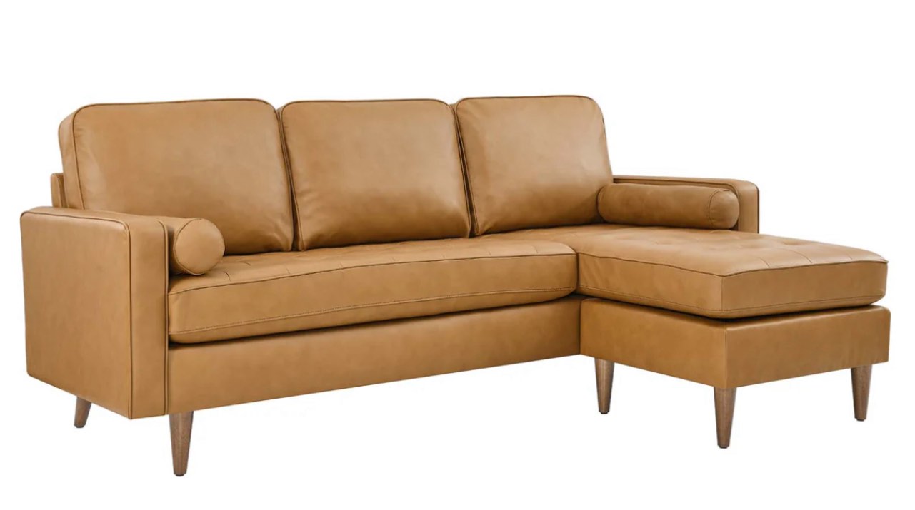 incomplete (only 1 box)Valour 78" Leather Apartment Sectional Sofa by Modway