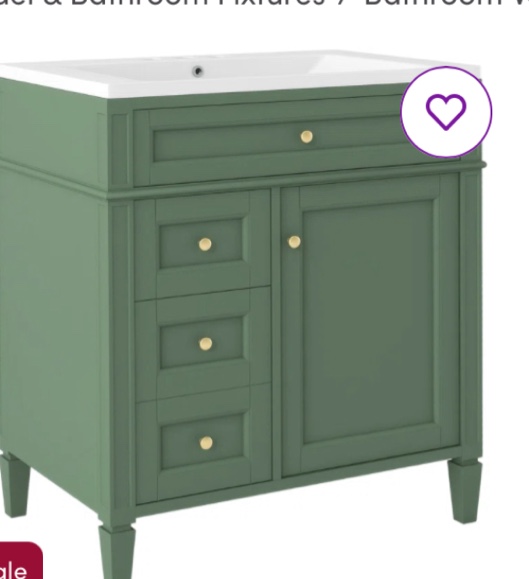 incomplete ( only cabinet) 30.09'' Bathroom Vanity with Resin Sink Top Bathroom Cabinet Bathroom Storage