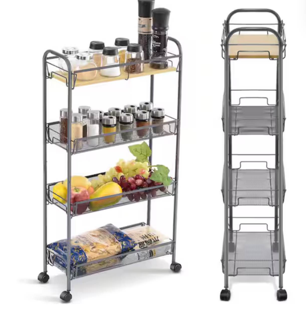 ( incomplete)4 Layers Rolling Utility Cart