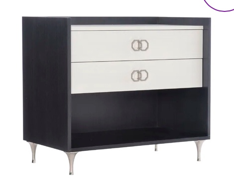Silhouette 2-Drawer Nightstand in Black