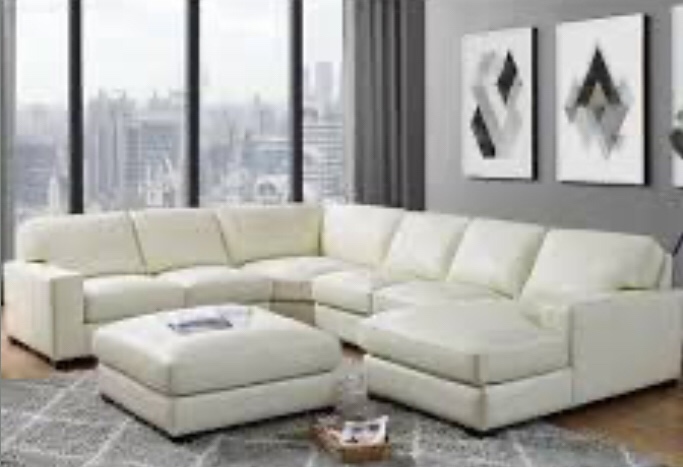 gartner 139.5 wide genuine leather sectional (incomplete chaise and loveseat only)