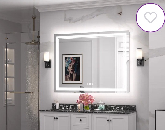 Chrisna LED Bathroom Mirror with Frontlit and Backlit, 3 Colors Temperature & Dimmable Light Anti-fog Tempered Glass Bathroom Vanity Mirror