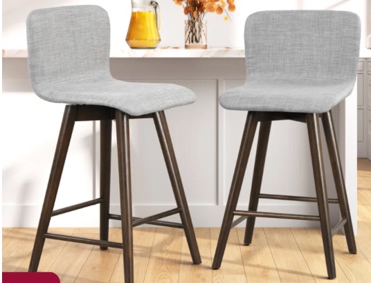 Laynette Upholstered 26.4'' Swivel Counter Stool with Solid Wood Frame