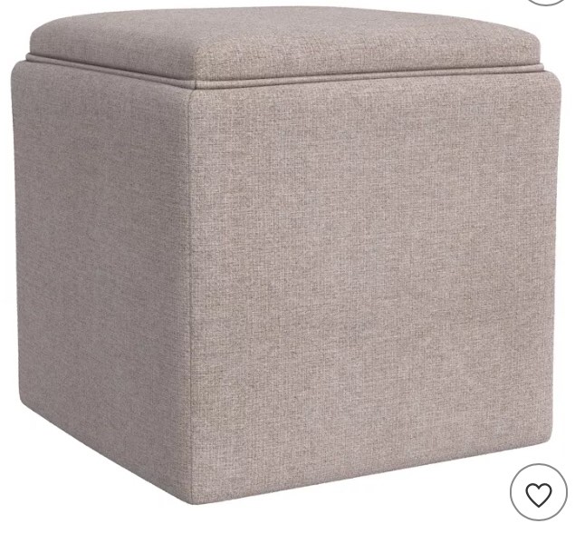 Homepop Storage Ottoman With Tray Top