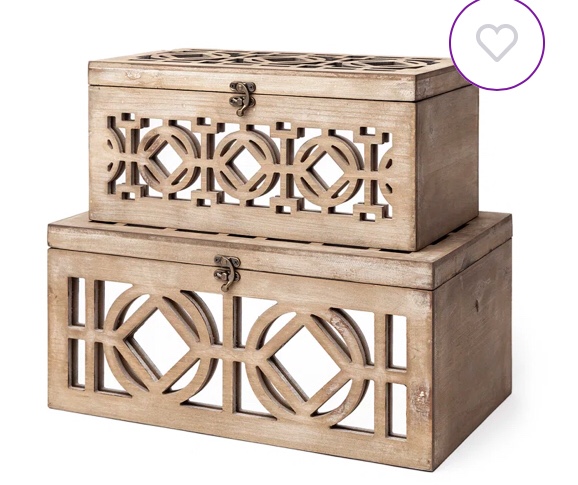 Lecuyer 2 Piece Wooden Boxes Set