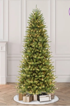Guindin 10' H Slender Green Fir Christmas Tree with 900 LED Lights