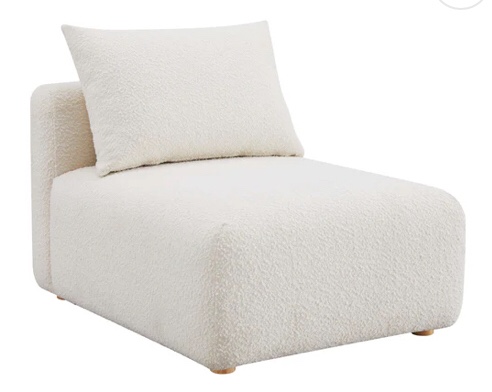 Hangover Cream Boucle Modular Armless Chair