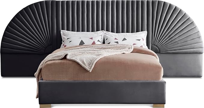 Cleo Velvet Upholstered Platform Bed
