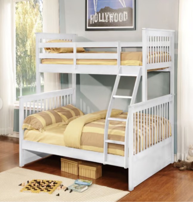 Bella Esprit Paloma White Twin Over Full Bunk Bed(incomplete box a)