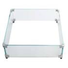 Protector de viento de vidrio para  protector de viento de vidrio para hoguera cuadrada con soportes de esquina de aluminio rígido y pies de goma, fácil de montar