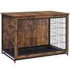Dog Crate Furniture, Side End Table, Mordern Kennel, Wooden Heavy-duty Dog Cage, Dog House, Indoor End Table, Night Stand,w/removable Tray, Double-door, 3mm(dia) Wire