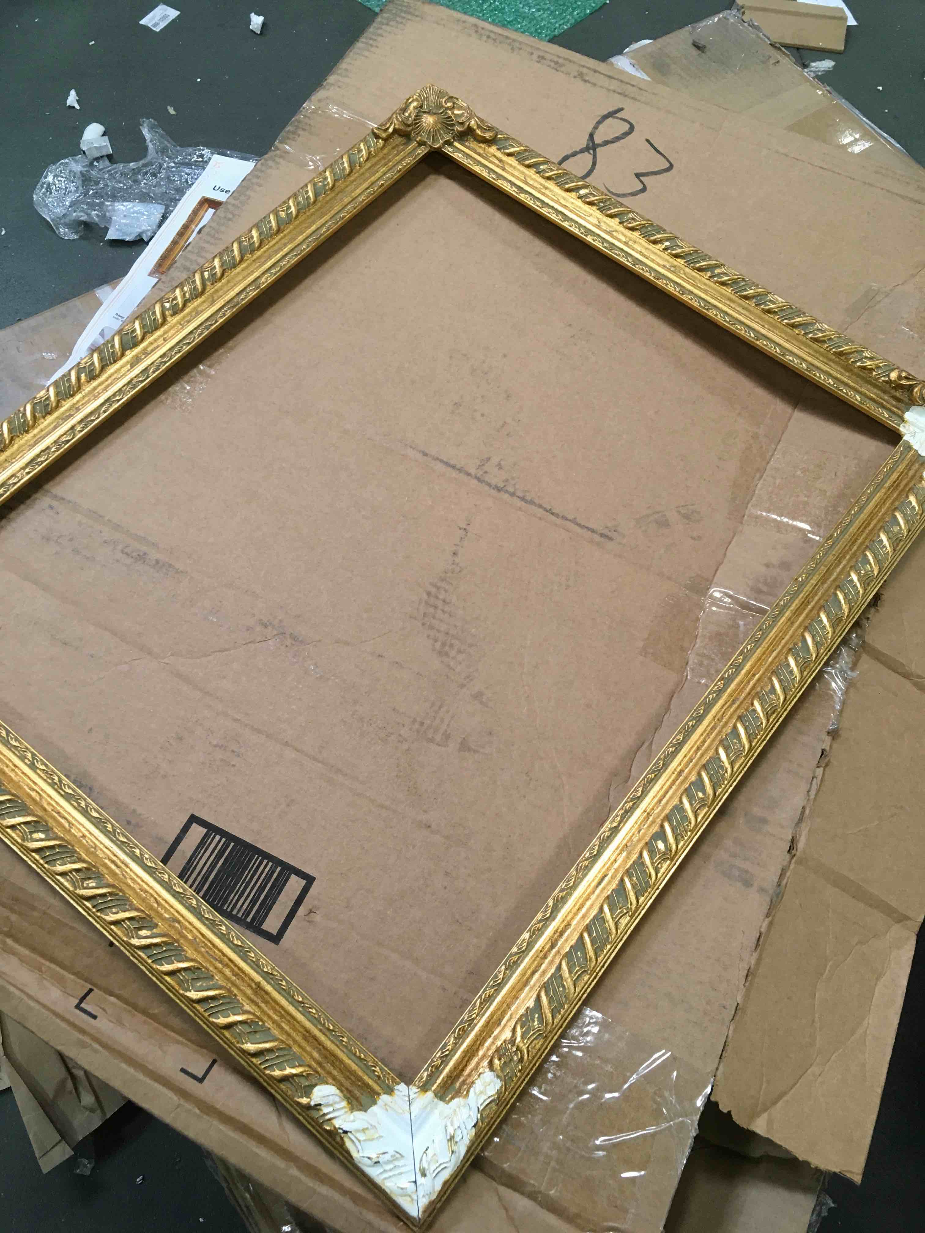 FOLKOR Gold Frame for 16x20 Canvas Painting, 1.8” Wide Solid Wood Vintage Frame for Stretched Canvas Prints Artwork, Living Room Wall Decor for Home Office Gallery, No Plexiglass & Backing Board