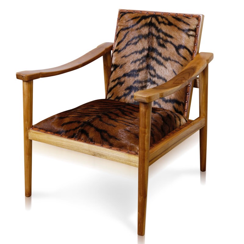 Rahr 27.5" W Cowhide Lounge Chair