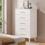 Jakyria 5 Drawer Dresser for Bedroom, Tall Chest of Drawers with Metal Handles