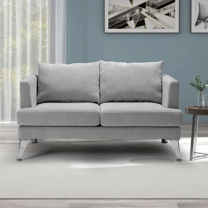 Kevontay 56.3'' Wide Modern Soft Upholstered Standard Loveseat Sofa with Metal Feet