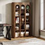 5-Tier 70.87-Inch Modern Wood Farmhouse Home Office Tall Bookshelf Bookcase Open Large Storage