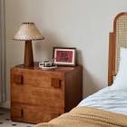 Shavada 222.83'' Media Console, Brown Solid Wood with Vent, Side Table, Night Stands