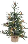 Windrowe 4' Green Pine Artificial Christmas Tree with 70 LED Clear/White Lights with Stand