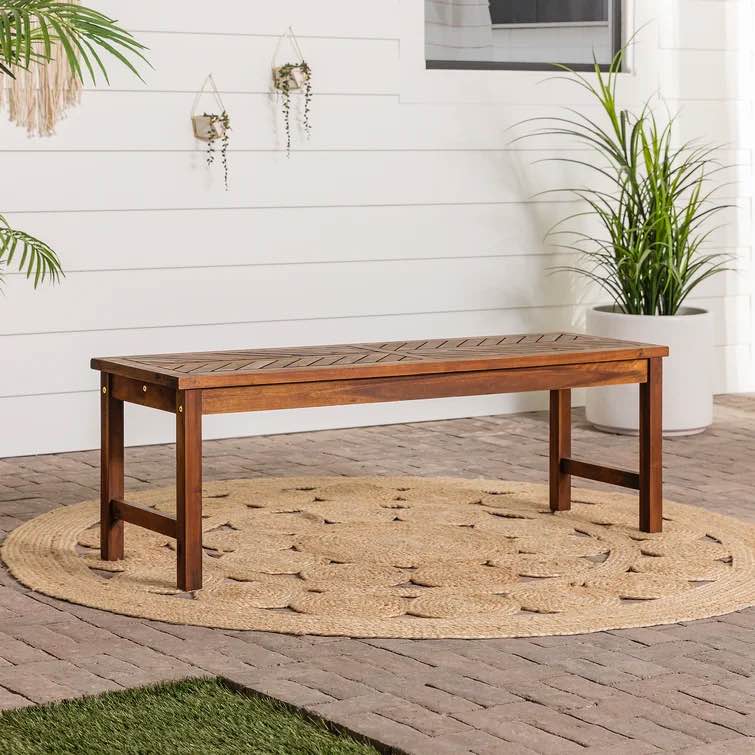 Harbison Acacia Wood Picnic Patio Bench