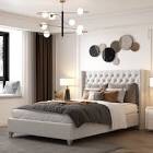  ( full ) Deth Tufted Velvet Upholstered Platform Bed ( incomplete box 1 of 2 ) 