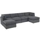 ( Incomplete ) Annai 129" Wide Reversible Modular Corner Sectional with Ottoma(  pickup only 3 box ) 