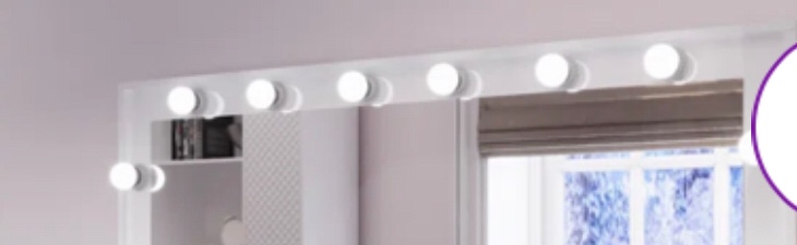 ( incomplete only light) Orla Extra Large Makeup Vanity with Bluetooth Speakers, Lights, USB & Power Outlet and 11 Drawers