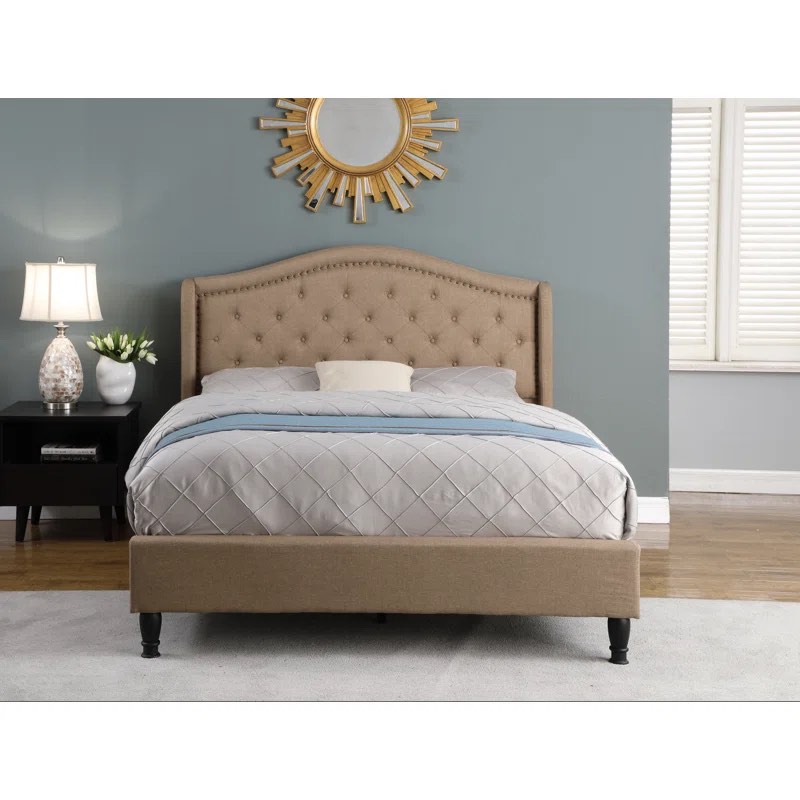 Weiss Tufted Low Profile Platform Bed ( incomplete box 1 of 2 ) 