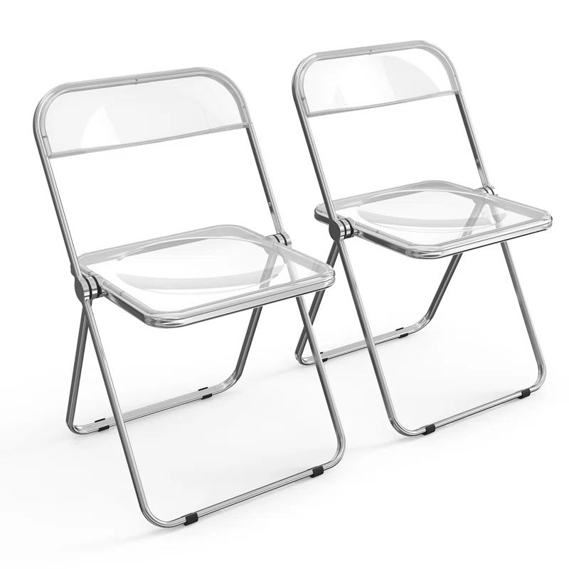 Alcorn Stackable Acrylic Folding Chair Set 2 pcs 