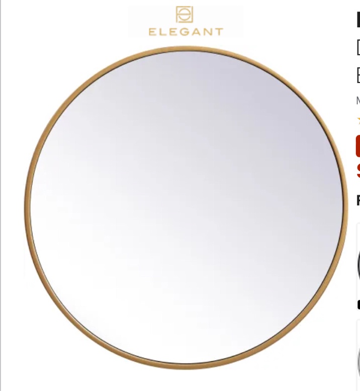 Sabine Metal Round Wall Mirror 32" x 32