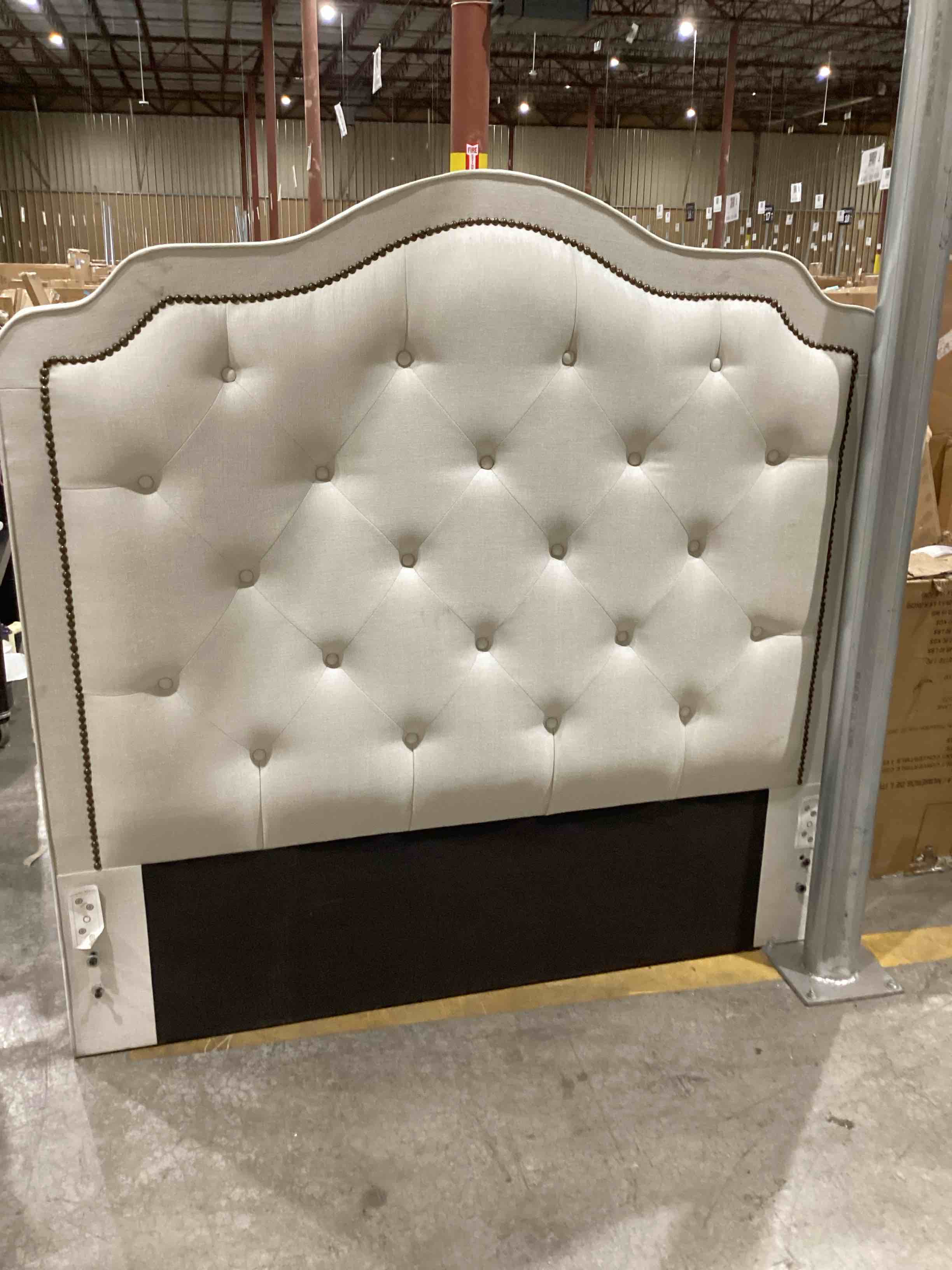beige full upholstered 